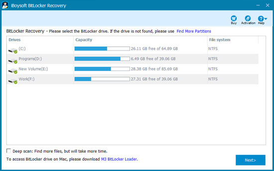 BitLocker data recovery software - iBoysoft BitLocker Recovery