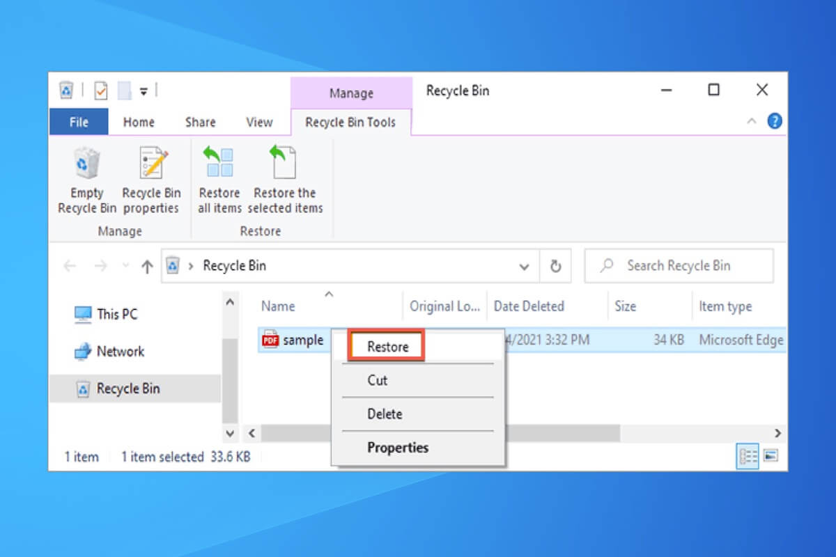 recover deleted PDF files in Windows 10