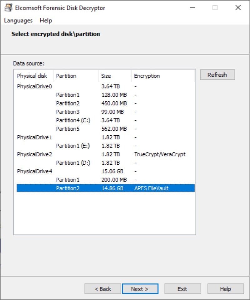 Elcomsoft Forensic Disk Decryptor