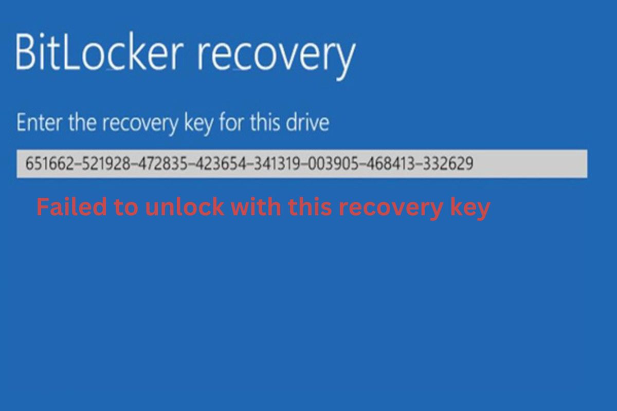BitLocker failed to unlock with this recovery key