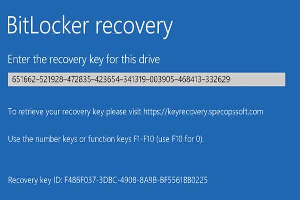 BitLocker recovery key not working