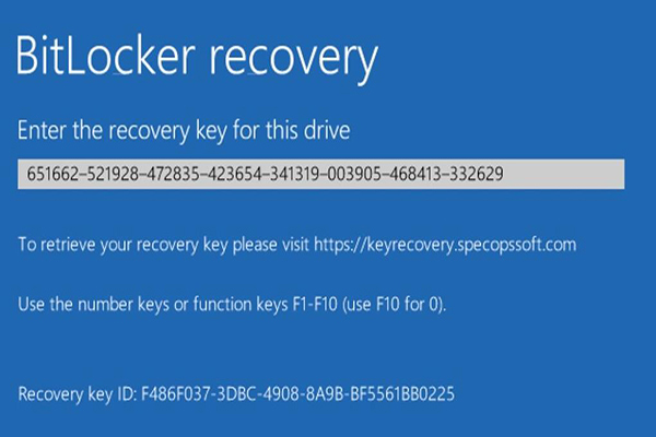 BitLocker recovery key not working