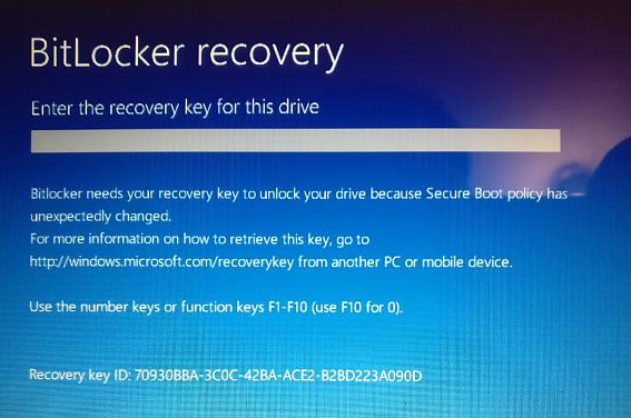 Surface stuck on bitlocker recovery