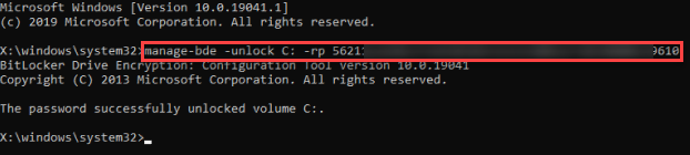 unlock BitLocker using CMD