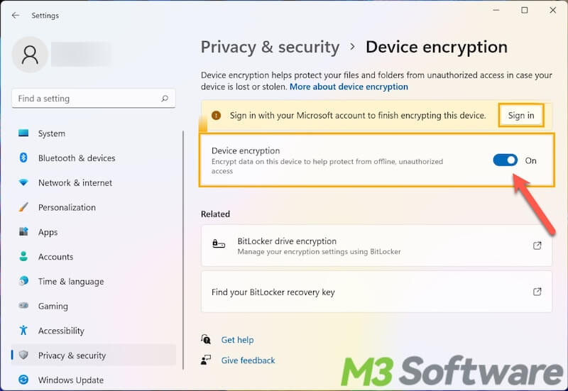turn on Device Encryption in Windows 11 Home Edition