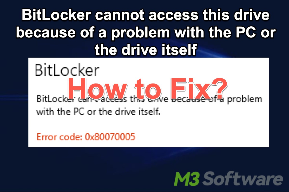 BitLocker cannot access this drive because of a problem