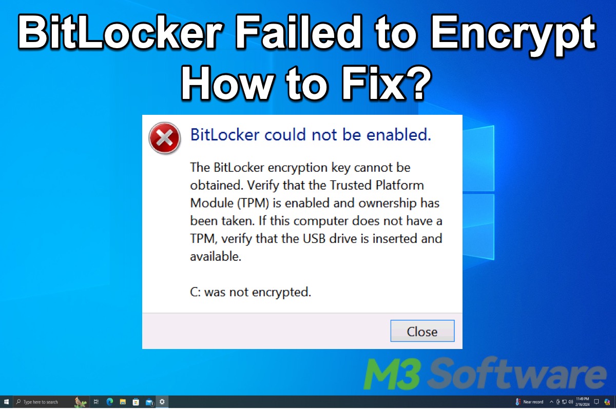 BitLocker failed to encrypt