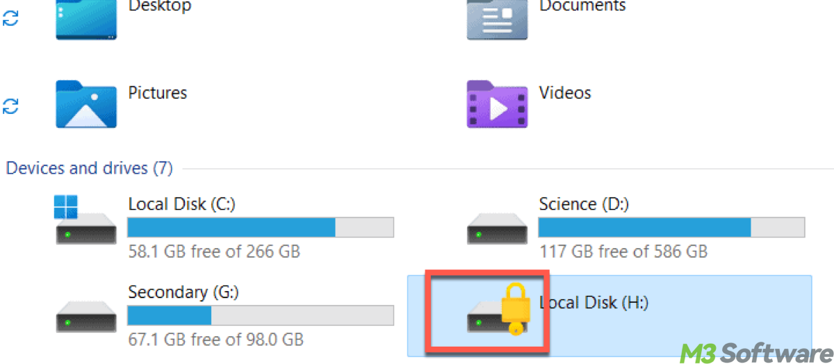 BitLocker padlock icon