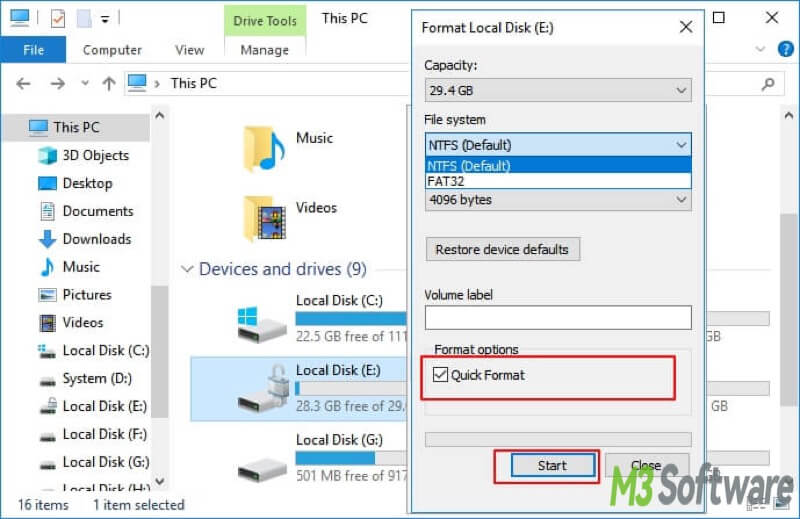 format BitLocker using file explorer