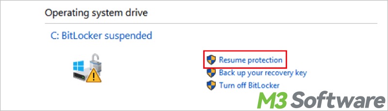 resume BitLocker protection