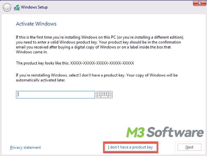 I dont have a product key