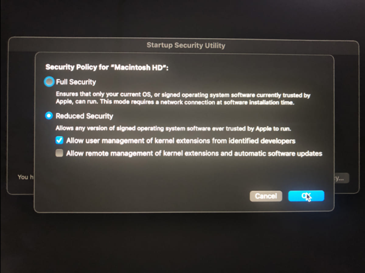 Change startup security utiltiles