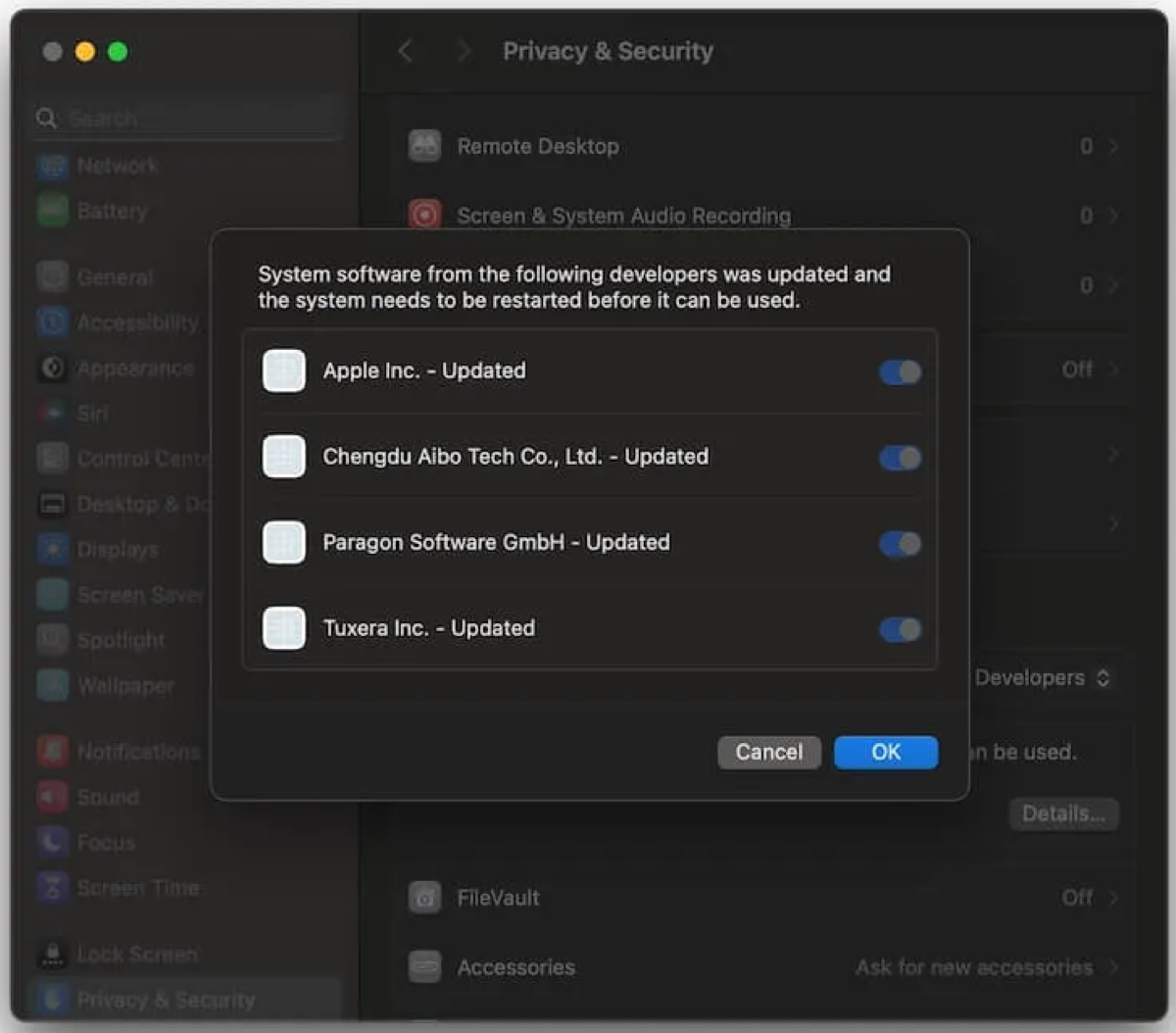 Mac computer security privacy settings