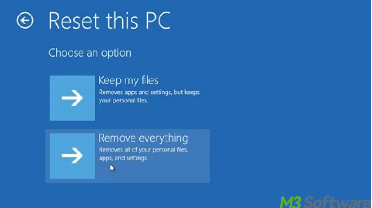Reset this PC in WinRE