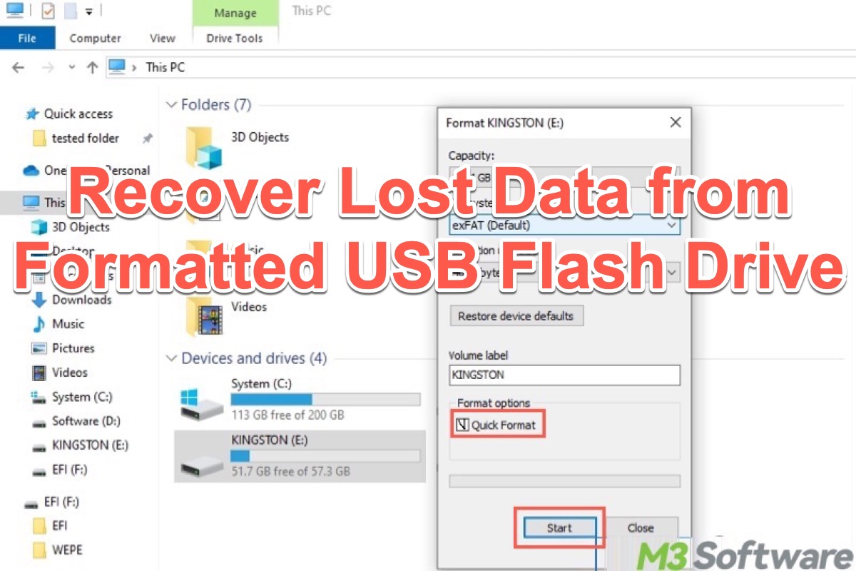 recover lost data from formatted USB flash drive