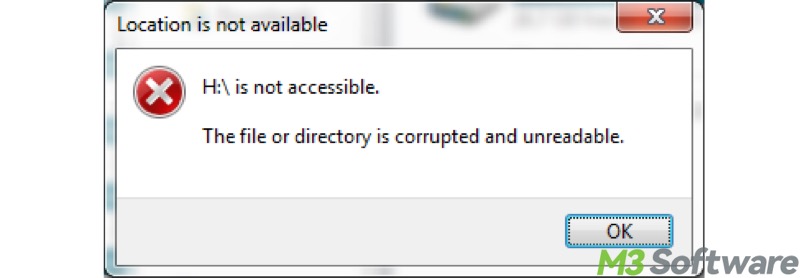 drive is not accessible file or directory is corrupted and unreadable
