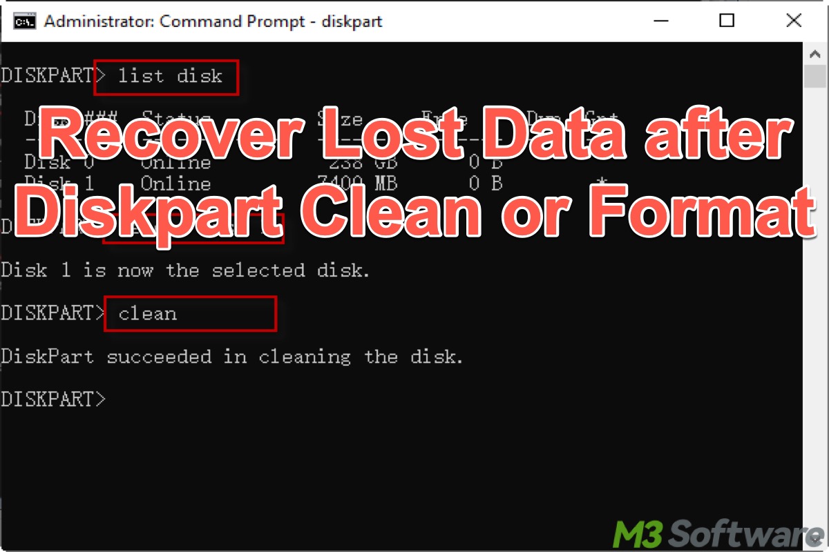 recover data lost by diskpart clean