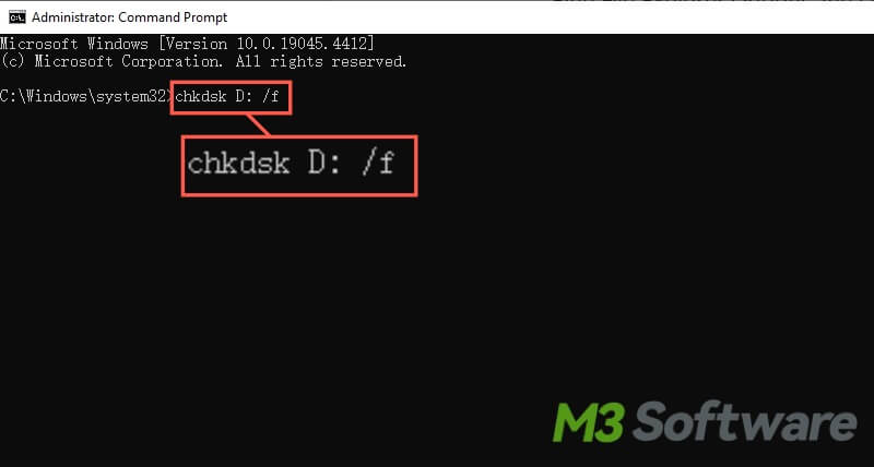 run chkdsk in cmd Windows 10