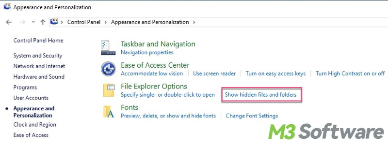 show hidden files and folders Windows 10