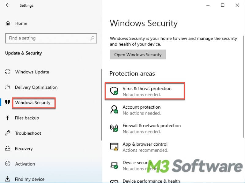 disable defender antivirus via settings on Windows