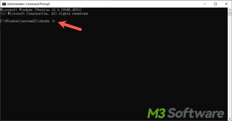 run chkdsk in cmd