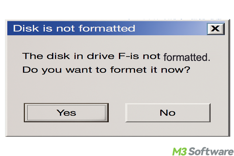 USB flash drive not formatted error