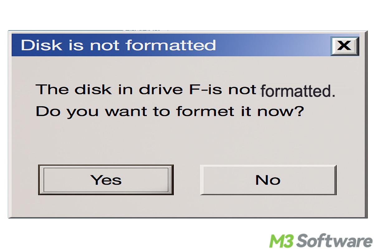 USB flash drive not formatted error