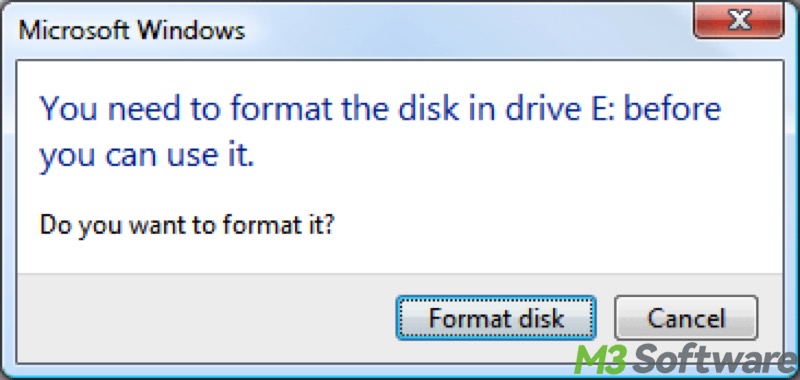 You need to format the disk in drive before you can use it