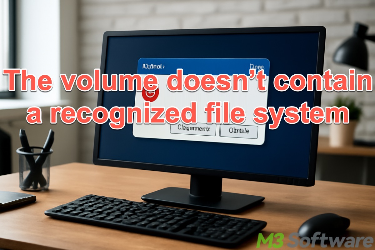 volume does not contain a recognized file system