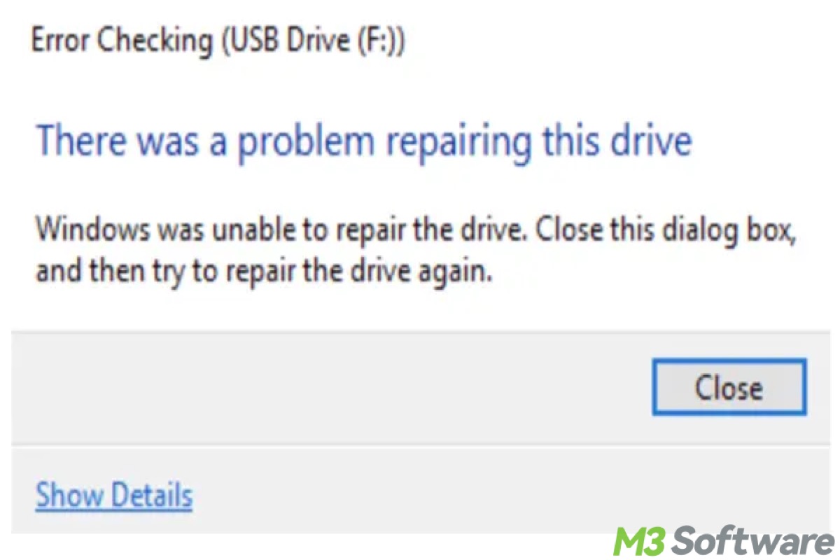 Windows was unable to repair the drive