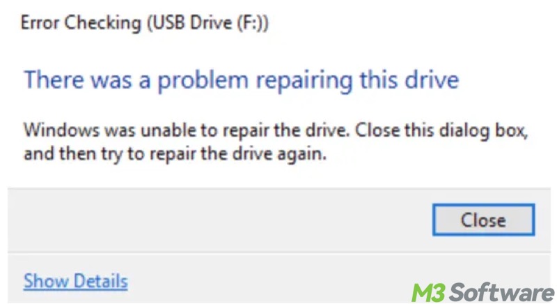 Windows was unable to repair the drive
