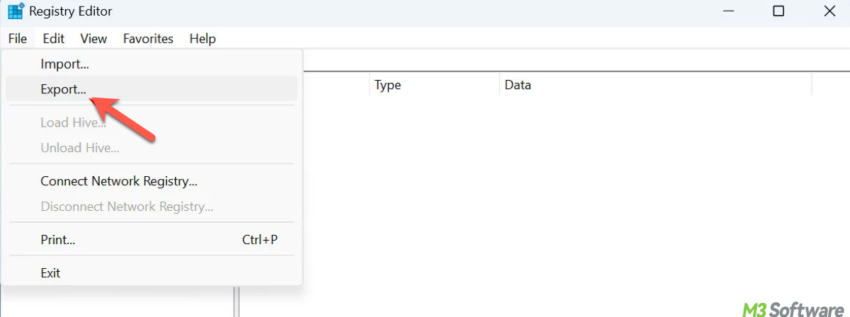 Back up all registry