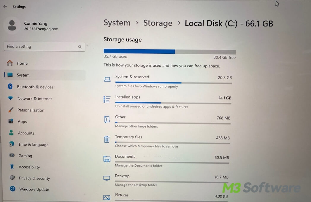 C drive storage category
