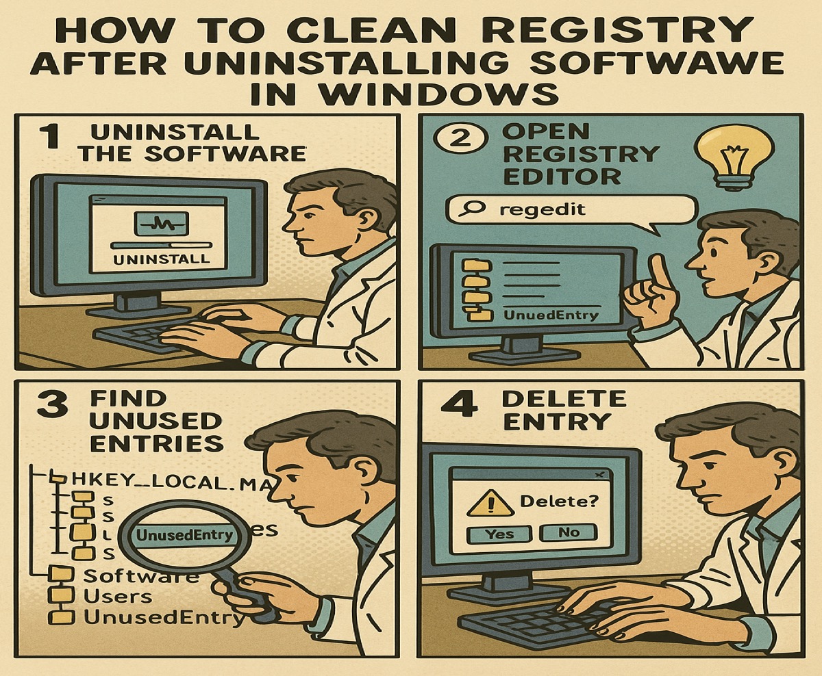 How to clean registry after uninstalling software in Windows
