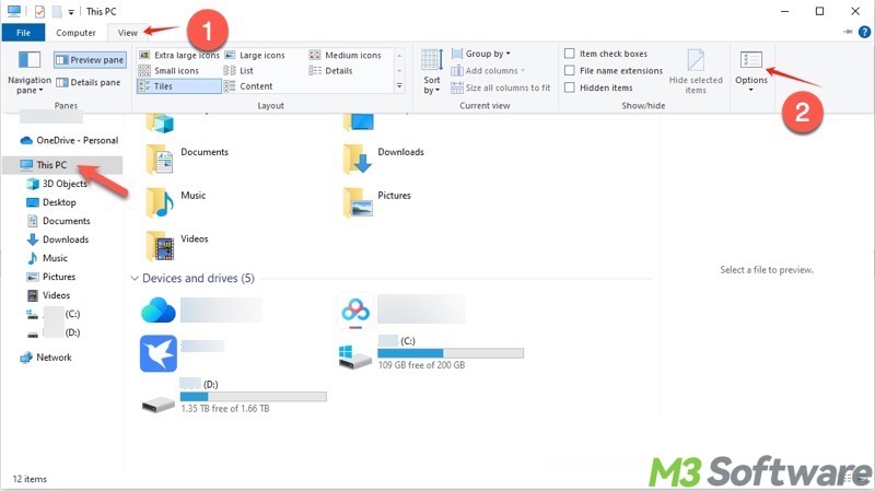 show hidden drive in File Explorer
