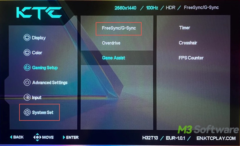 turn off monitor free sync and g sync