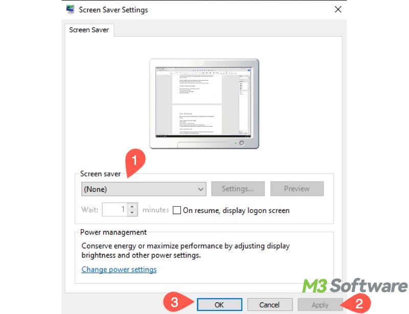 change screen saver settings in Windows