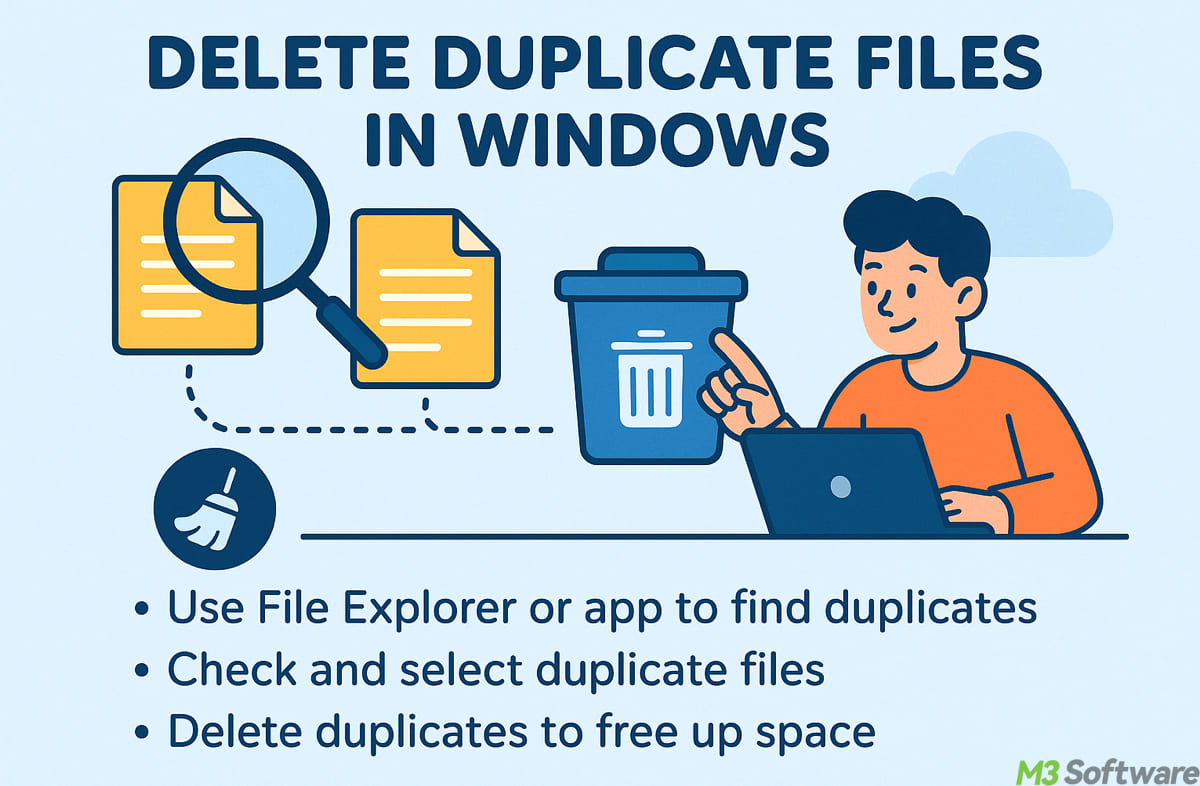 Delete duplicate files in Windows