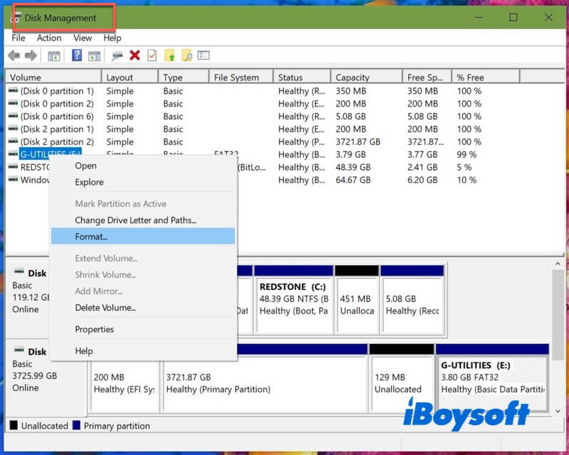 format external drive on Windows