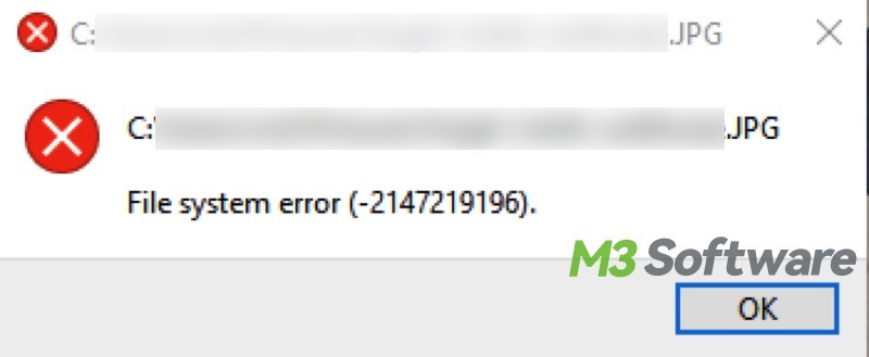 file system error 2147219196