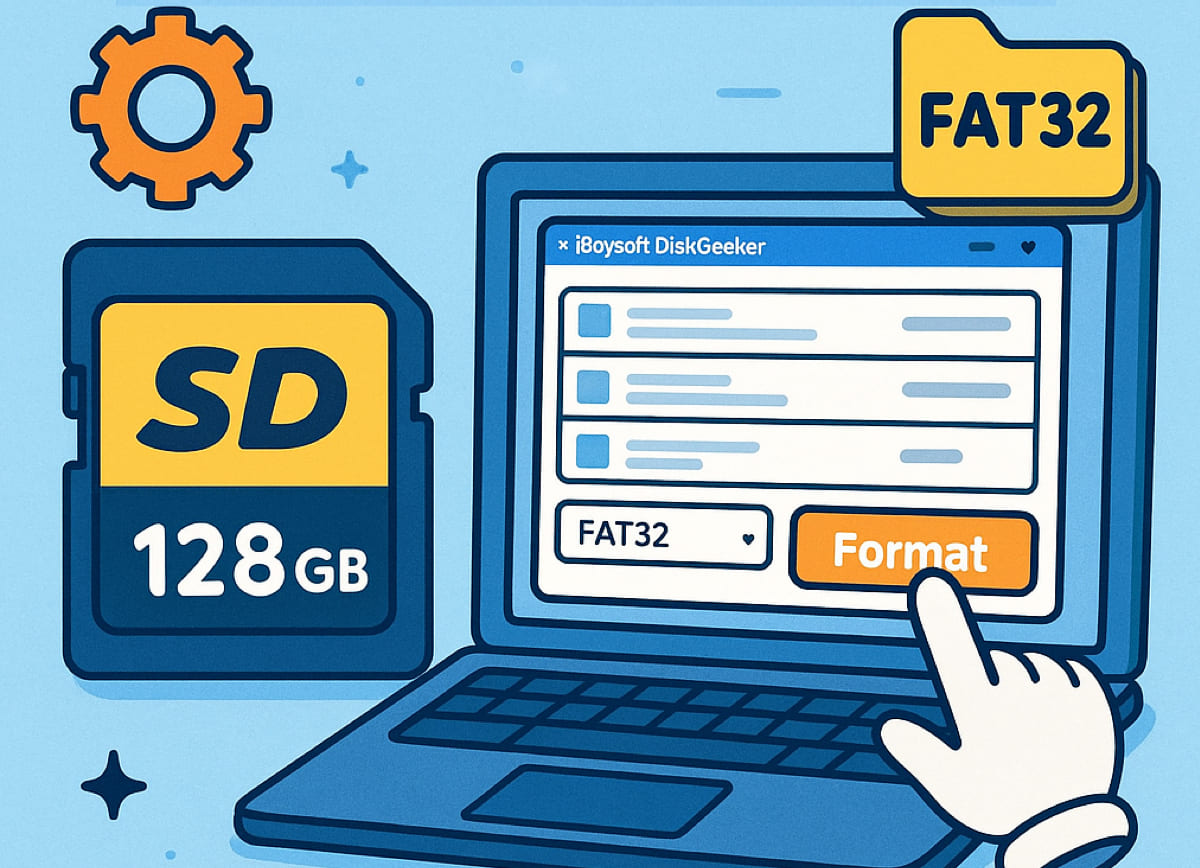 How to fomat a 128 GB SD card as FAT32 in Windows