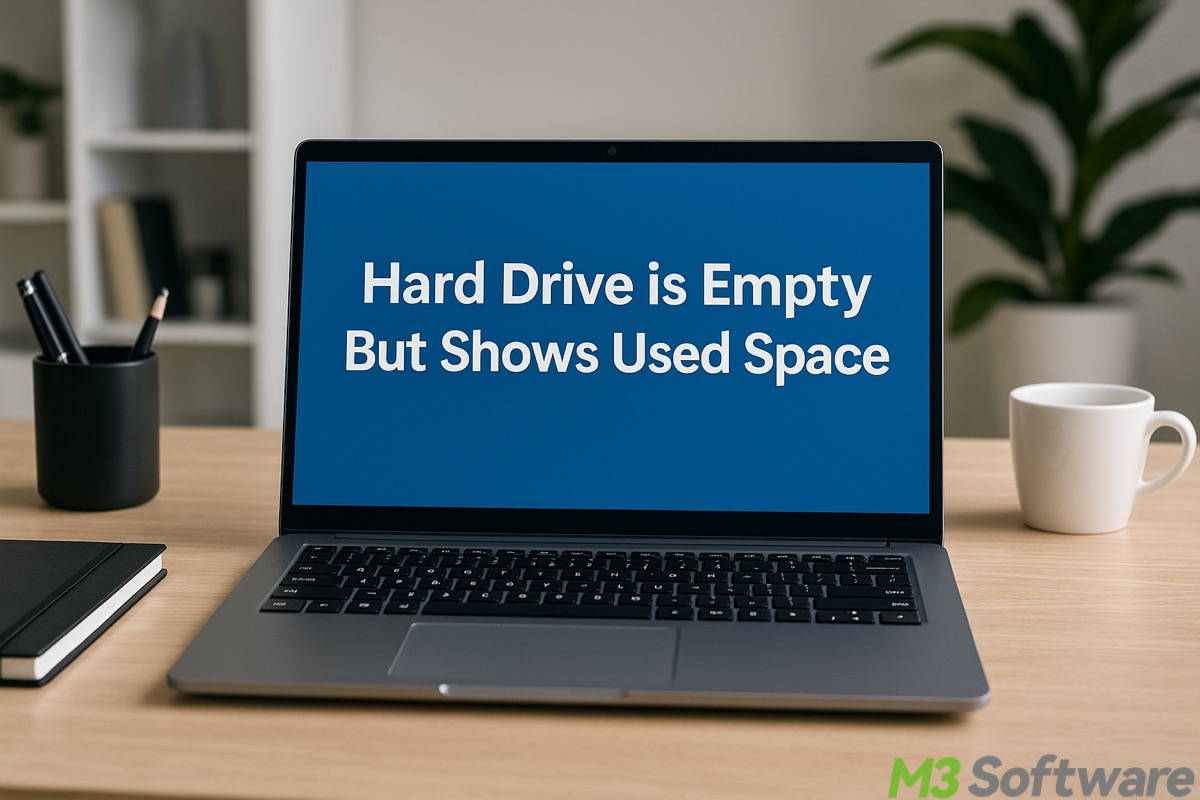 hard drive empty but shows used space