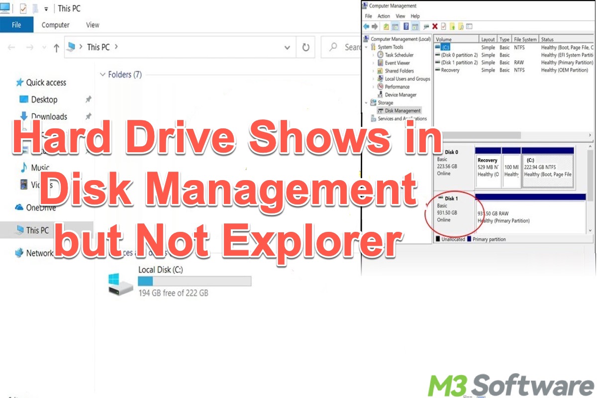 hard drive shows in Disk Management but not Explorer