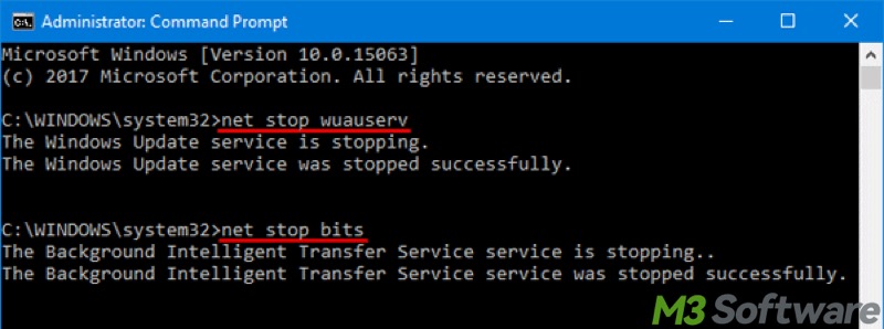 stop windows update service