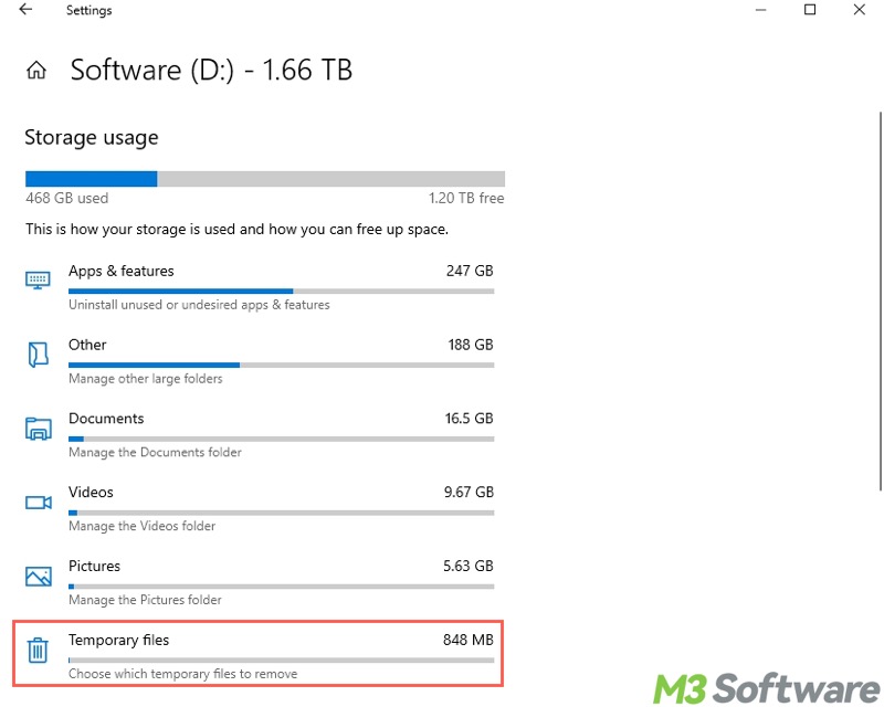 empty Recycle Bin through Settings on Windows 10