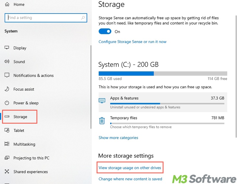 empty Recycle Bin through Settings on Windows 10