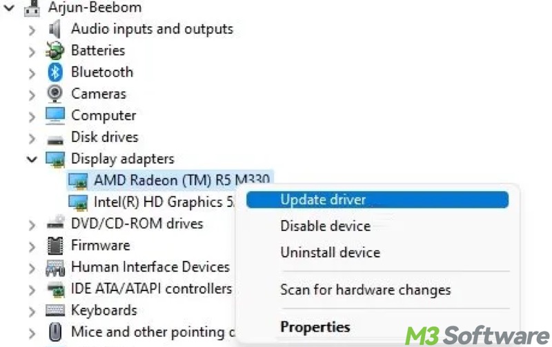 update driver in Windows 11 Device Manager
