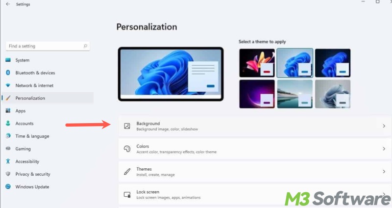 Settings Personalization Windows 11