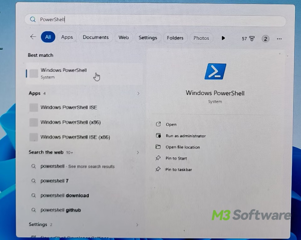 Open PowerShell on Windows 10