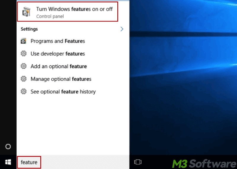 turn Windows features on or off